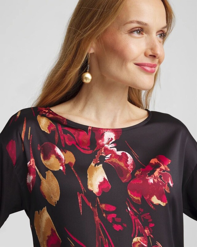 Satin Leaves Long Sleeve Tee - image 4